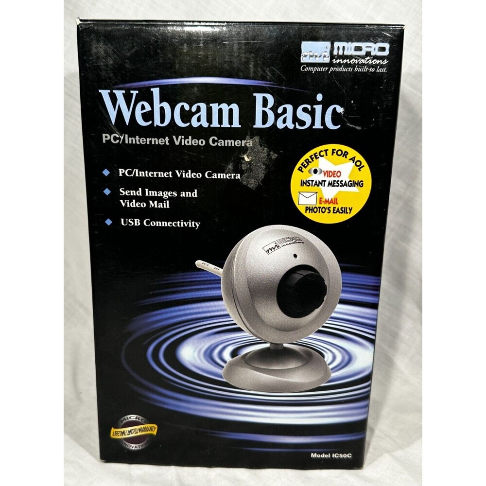 NEW Vintage Micro Innovations Basic Webcam PC/Internet USB Video Camera IC50C